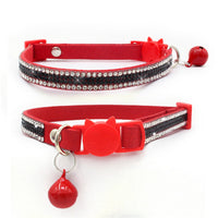 HKM-8462909 Suede Microfiber Cat Collar with Safety Buckle and Bell, Adjustable XS-S Sizes