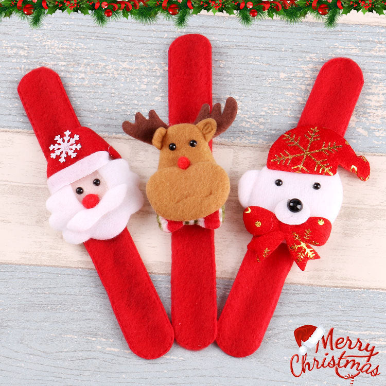 HKM-846291 Christmas Pop Ring Slap Bracelet for Kids - Luminous & Festive Design