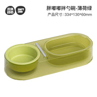 HKM-8466877 Mixed Spoon Bowl for Cats - Taro Purple, Mint Green, Yellow - PC, Stainless Steel, Ceramic