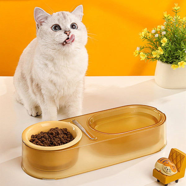 HKM-8466877 Mixed Spoon Bowl for Cats - Taro Purple, Mint Green, Yellow - PC, Stainless Steel, Ceramic