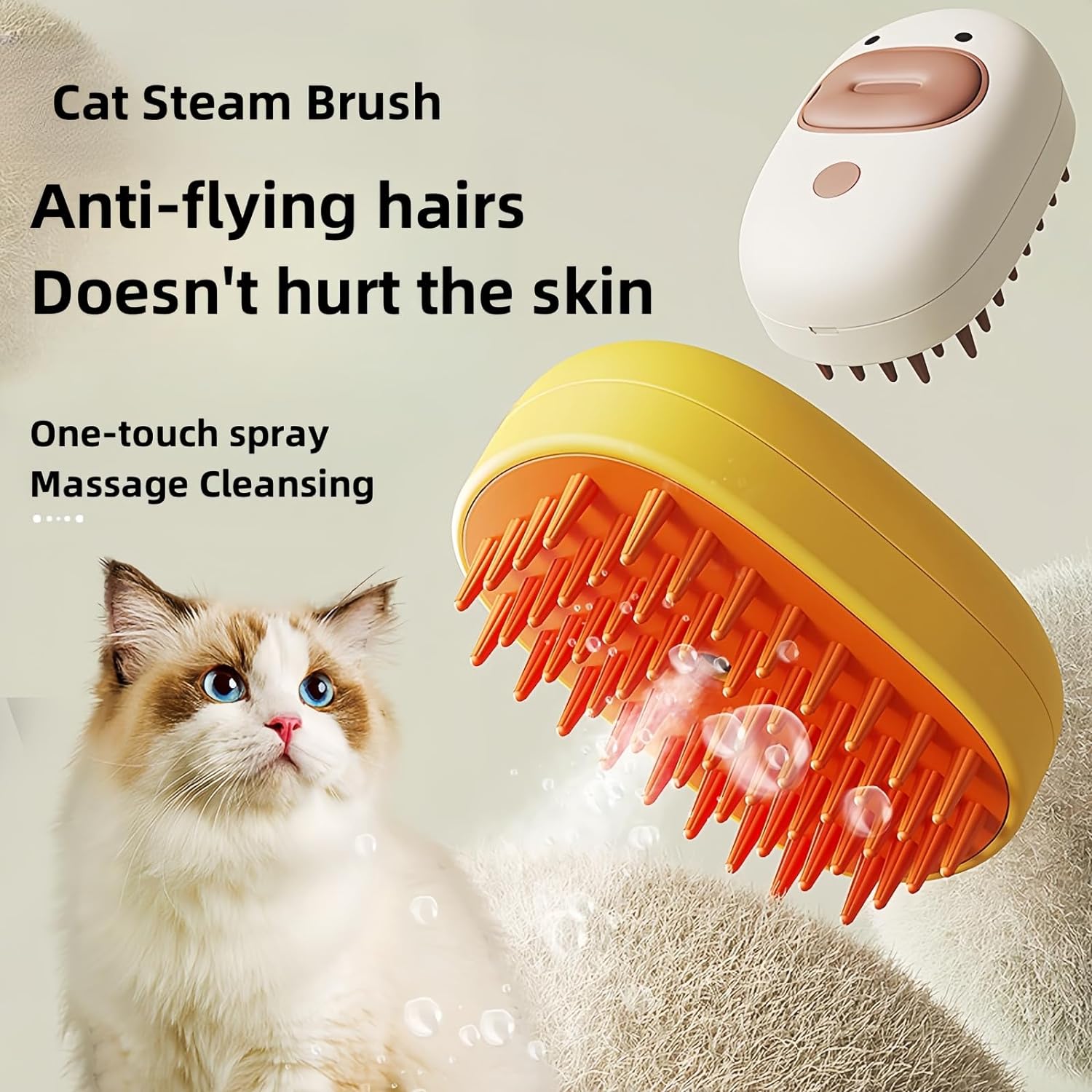 HKM-8468157 3-in-1 Silicone Steam Brush for Cats and Dogs - Grooming, Cleaning, and Massage Tool