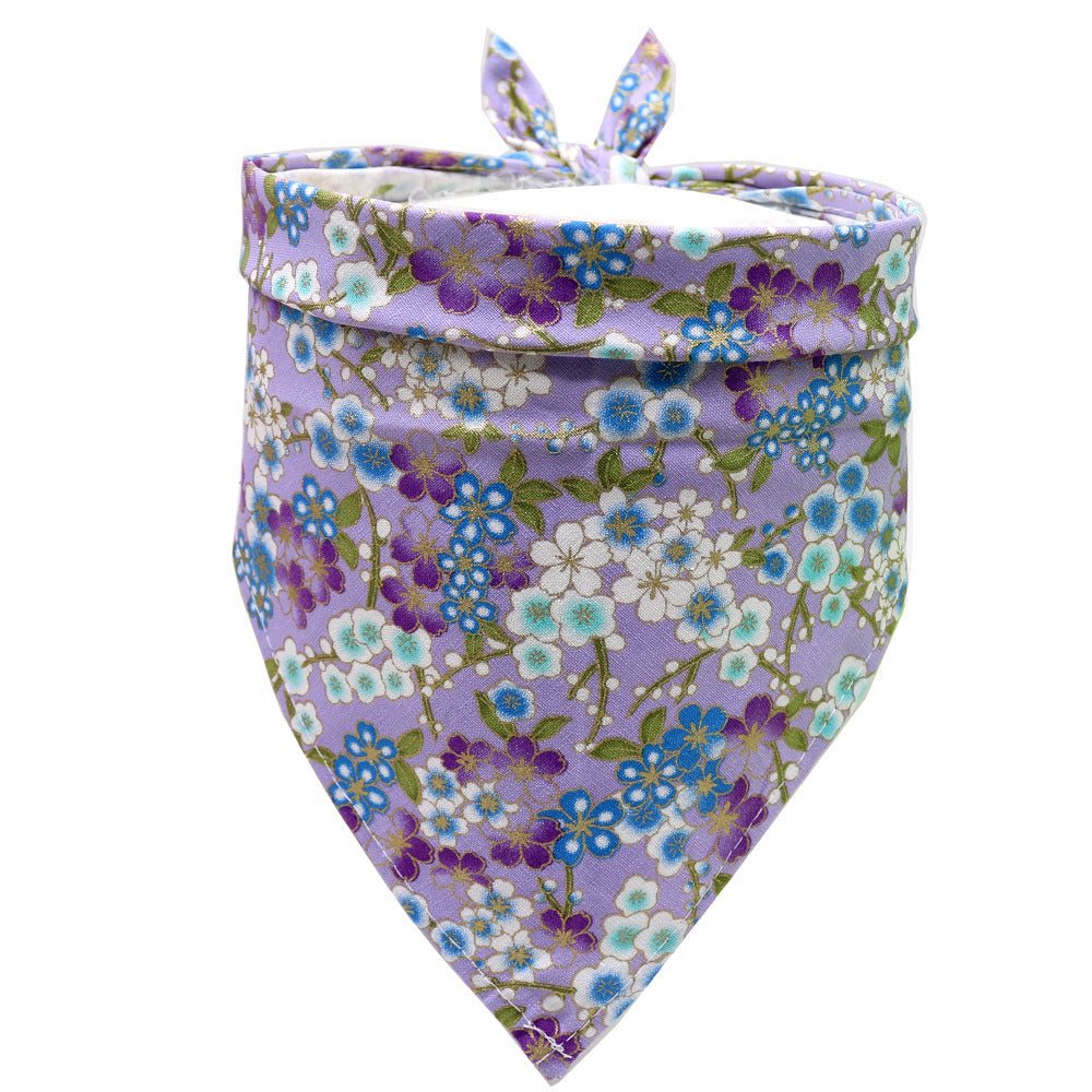 HKM-8468285 Cotton Triangle Scarf for Pets - Dog and Wind-Resistant Design, 63x43x43 cm
