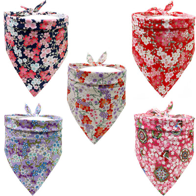 HKM-8468285 Cotton Triangle Scarf for Pets - Dog and Wind-Resistant Design, 63x43x43 cm