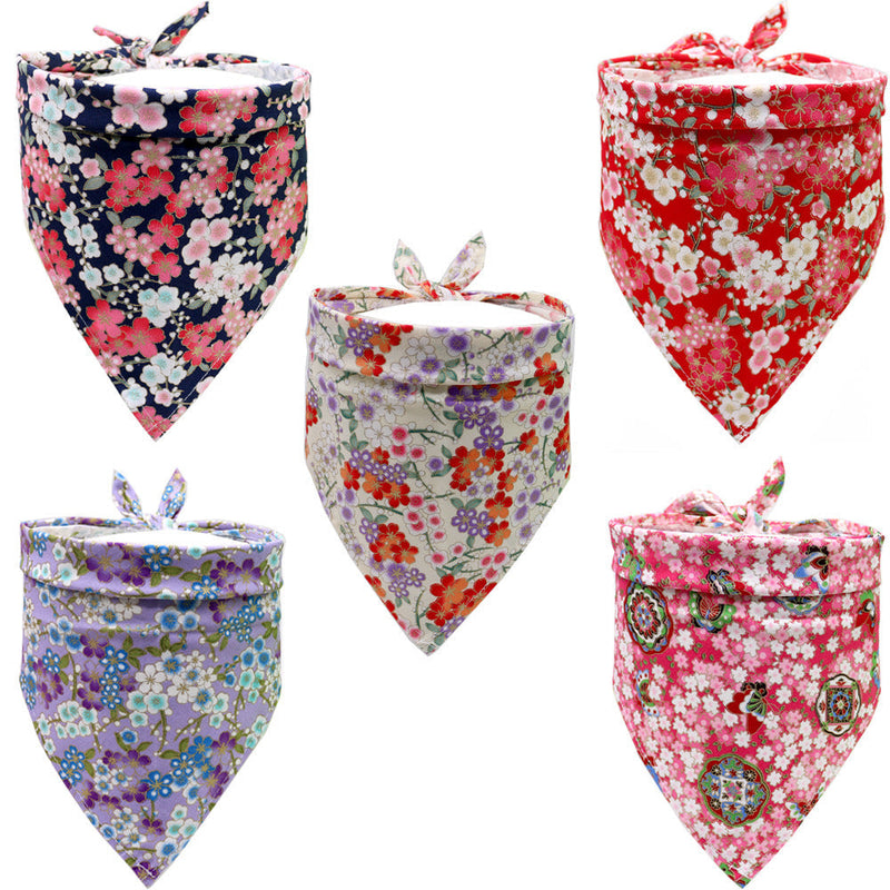 HKM-8468285 Cotton Triangle Scarf for Pets - Dog and Wind-Resistant Design, 63x43x43 cm