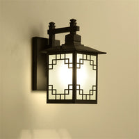 HKM-846867 Retro Outdoor Wall Lamp for Garden Gate – Sand Black Finish, E27 Design, Galvanized Sheet & Zinc Alloy Construction