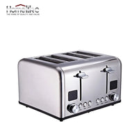 HKM-847059 Stainless Steel 4-Slice Toaster with LED Display for Efficient Breakfast Preparation