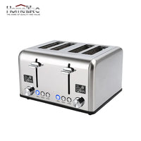 HKM-847059 Stainless Steel 4-Slice Toaster with LED Display for Efficient Breakfast Preparation