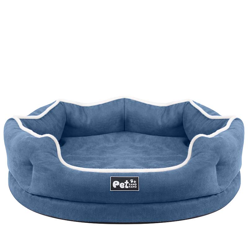 HKM-8470717 Memory Foam Pet Sofa Cushion - Comfortable, Tear-Resistant Nest in Blue, Pink, Grey (S & L Sizes)
