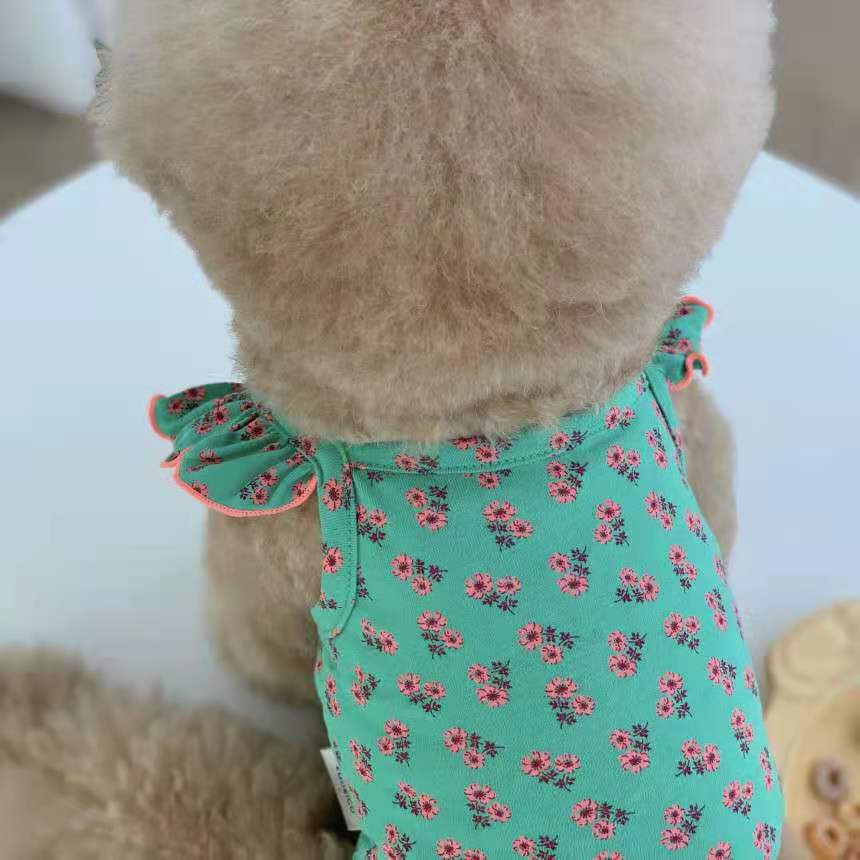HKM-8471229 Flying Sleeve Dog Skirt in Floral Designs for Small to Large Dogs