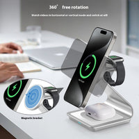 HKM-847187 Three-in-One Wireless Charger for Fast Charging in Car with Soft Light Function