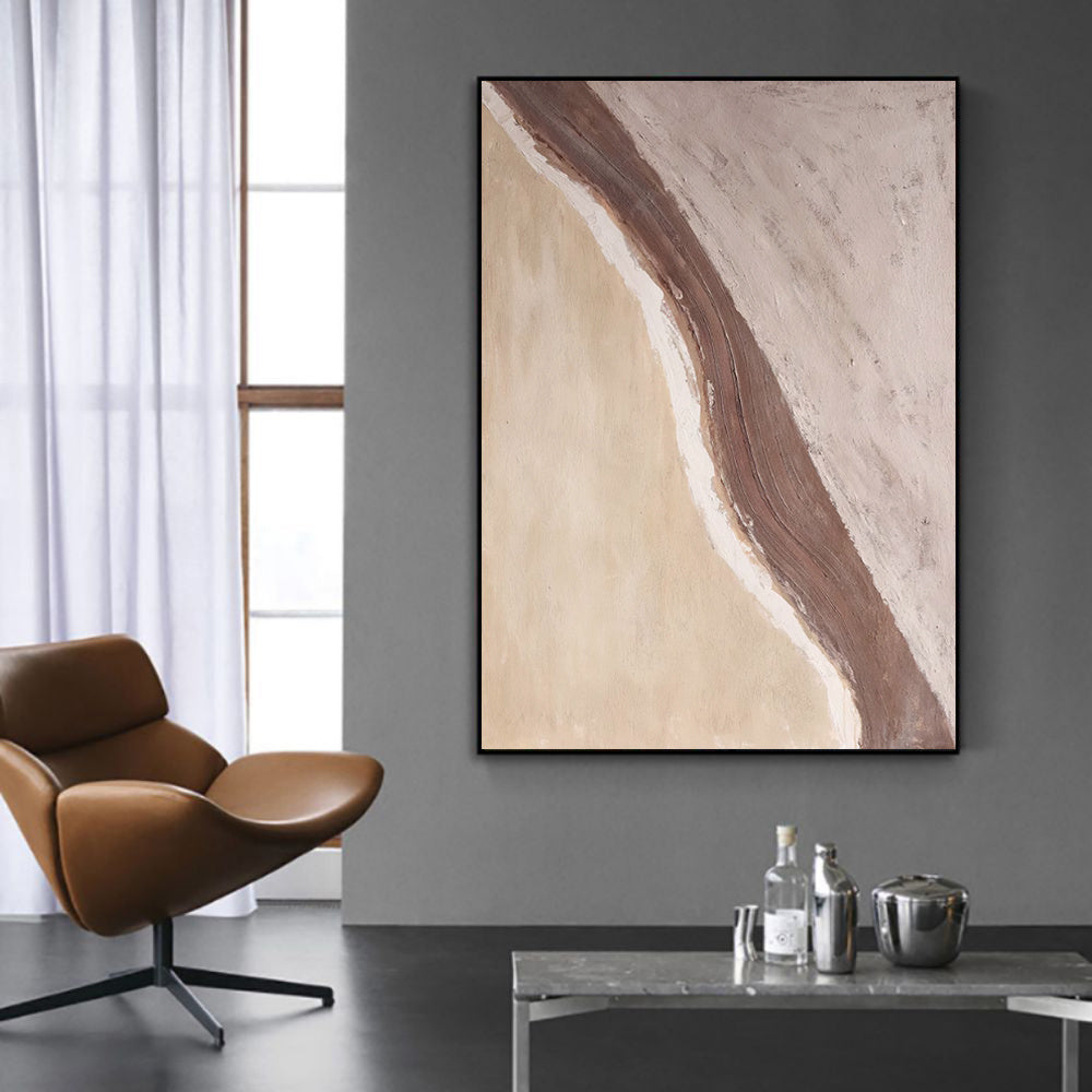 HKM-847251 Handmade Oil Painting Abstract Waves Canvas Art for Home Decoration, Unstretched & Frameless