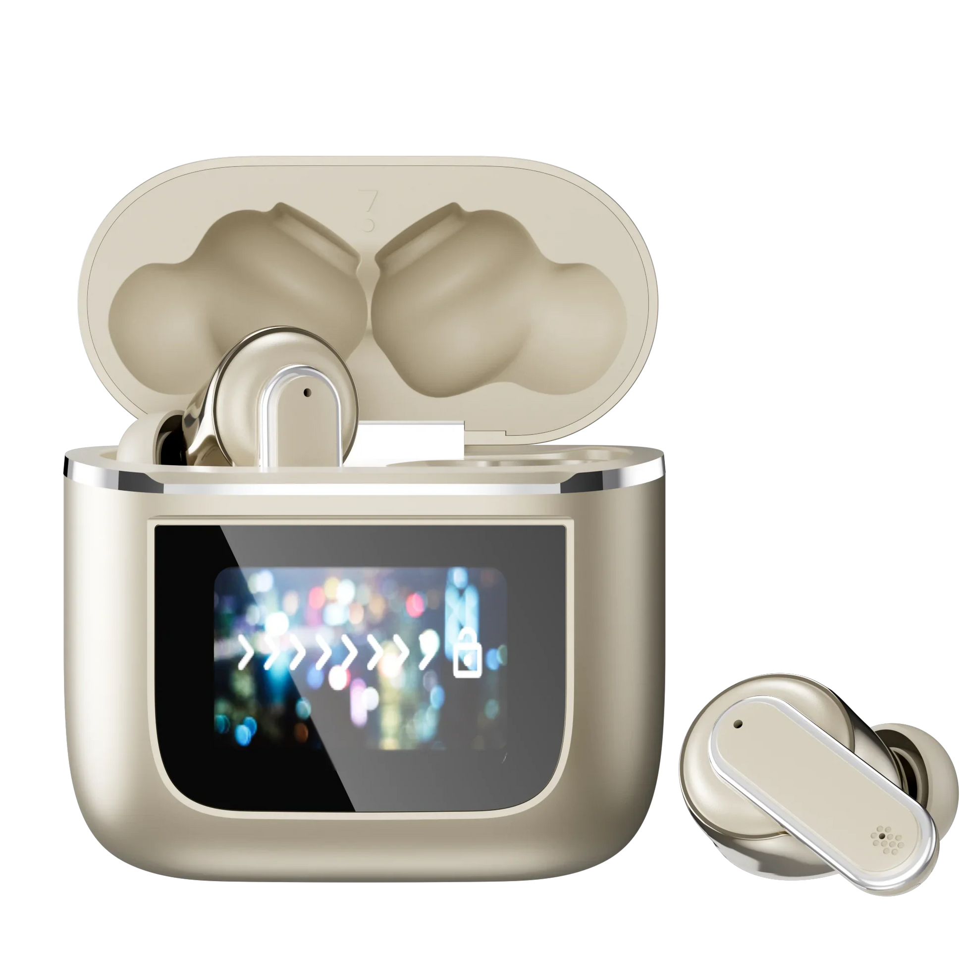 HKM-847315 YX27 Wireless Sport Earbuds with In-Ear Noise Cancelling and Smart Touch Screen Battery Display, Fast Charging Microphone