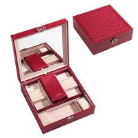 HKM-847379 European Style Large-Capacity Jewelry and Cosmetic Storage Box with Organizer Features