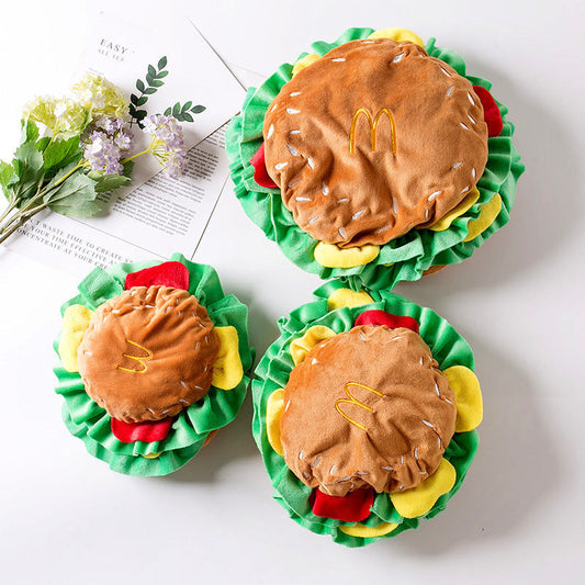 HKM-8474813 Cartoon Hamburgers Pattern Polyester Hat for Pets - S, M, L Sizes Available