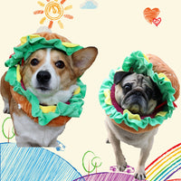 HKM-8474813 Cartoon Hamburgers Pattern Polyester Hat for Pets - S, M, L Sizes Available