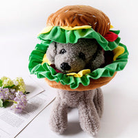 HKM-8474813 Cartoon Hamburgers Pattern Polyester Hat for Pets - S, M, L Sizes Available