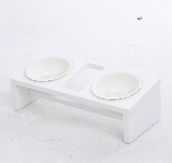 HKM-8476605 Elegant Cat Dish Rack with Bowls and Stents - Multiple Colors Available
