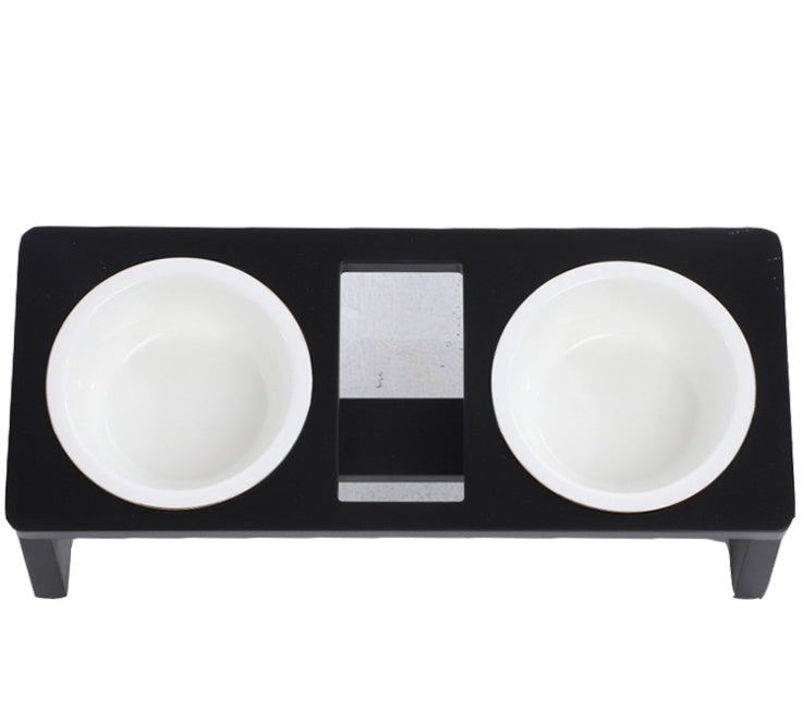 HKM-8476605 Elegant Cat Dish Rack with Bowls and Stents - Multiple Colors Available