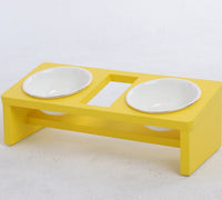 HKM-8476605 Elegant Cat Dish Rack with Bowls and Stents - Multiple Colors Available