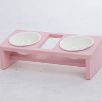 HKM-8476605 Elegant Cat Dish Rack with Bowls and Stents - Multiple Colors Available