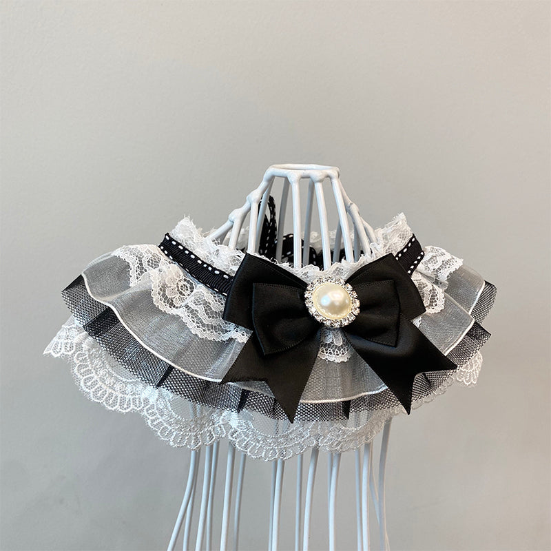 HKM-8476989 Lace Pet Scarf Bib for Cats - Black, Multiple Sizes Available (XS to XL)