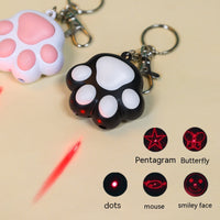 HKM-8477245 Interactive Multi-Pattern Infrared Cat Laser Toy Keychain - USB Rechargeable Pet Teaser in Pink & White, White & Black