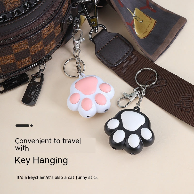HKM-8477245 Interactive Multi-Pattern Infrared Cat Laser Toy Keychain - USB Rechargeable Pet Teaser in Pink & White, White & Black