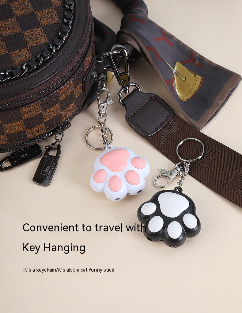 HKM-8477245 Interactive Multi-Pattern Infrared Cat Laser Toy Keychain - USB Rechargeable Pet Teaser in Pink & White, White & Black