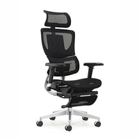 HKM-847763 Ergonomic High Back Mesh Visitor Chair with Footrest, Modern Revolving Design