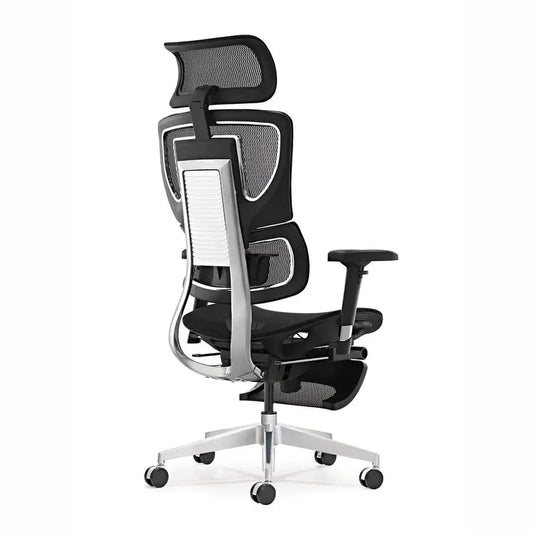 HKM-847763 Ergonomic High Back Mesh Visitor Chair with Footrest, Modern Revolving Design