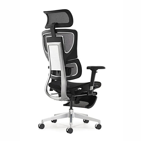 HKM-847763 Ergonomic High Back Mesh Visitor Chair with Footrest, Modern Revolving Design