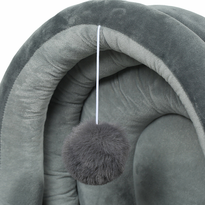 HKM-8480445 Small Doghouse Yurt - Cozy Portable Pet Nest in Gray, Light Pink, or Yellow, S & M Sizes Available