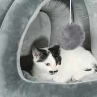 HKM-8480445 Small Doghouse Yurt - Cozy Portable Pet Nest in Gray, Light Pink, or Yellow, S & M Sizes Available
