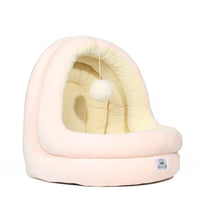 HKM-8480445 Small Doghouse Yurt - Cozy Portable Pet Nest in Gray, Light Pink, or Yellow, S & M Sizes Available