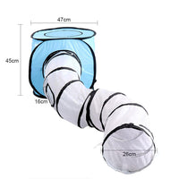 HKM-8481213 Foldable S-Shaped Cat Tunnel Toy for Interactive Play and Exploration - Collapsible Design, Multiple Exits, Polyester, 26cm Diameter, 120cm Length