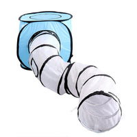 HKM-8481213 Foldable S-Shaped Cat Tunnel Toy for Interactive Play and Exploration - Collapsible Design, Multiple Exits, Polyester, 26cm Diameter, 120cm Length