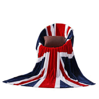 HKM-848147 British Flag Coral Fleece Blanket - Soft Polyester Fiber, 150x200 cm, European Style