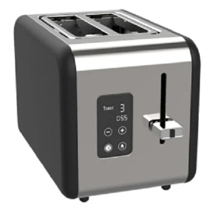 HKM-848211 Compact Stainless Steel 2-Slice Toaster in Brushed Finish