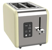 HKM-848211 Compact Stainless Steel 2-Slice Toaster in Brushed Finish