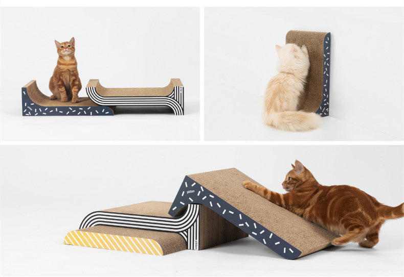 HKM-8482365 3-in-1 Corrugated Cat Scratching Board - Durable and Wear-Resistant