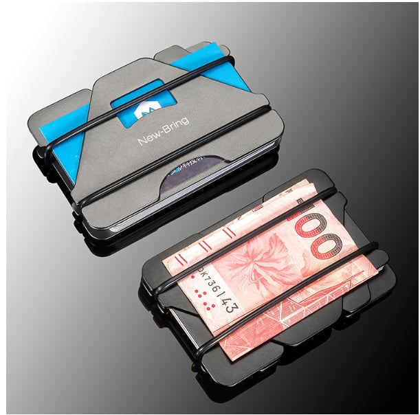 HKM-848339 Aviation Aluminum Alloy Card Holder with Silicone Lining - Compact and Stylish Design