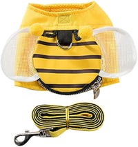 HKM-848339 Bee-themed Pet Suspender Set with Cat Harness and Leash for Stylish Walks