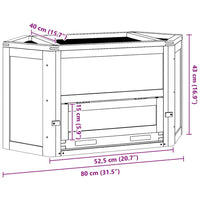 HKM-8483773 Wooden Hamster Cage with Solid Fir Wood, 2 Cabins & Rocking Board, 80x40x43 cm