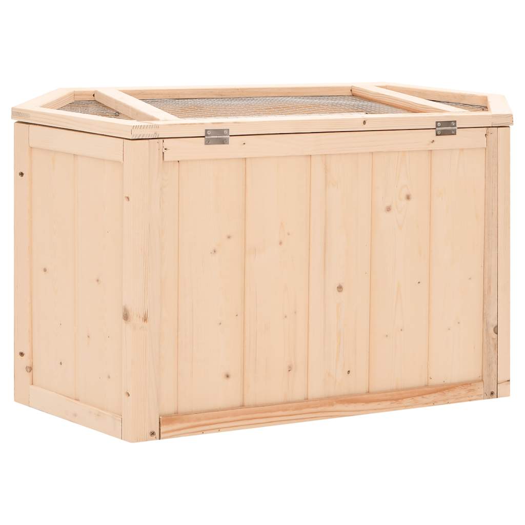 HKM-8483773 Wooden Hamster Cage with Solid Fir Wood, 2 Cabins & Rocking Board, 80x40x43 cm