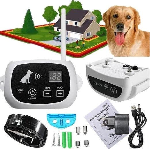 HKM-8484157 Wireless Electronic Pet Dog Fence System - Safe Boundary with Receiver Collar, 500 Meter Range