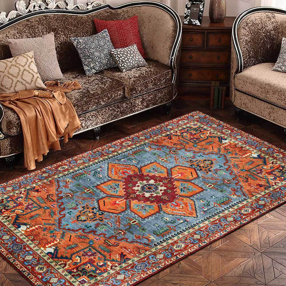 HKM-848531 Geometric Multicolor Polyester Fiber Area Rug for Living Room or Bedroom
