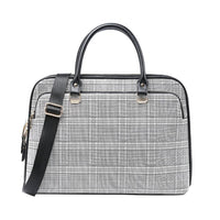 HKM-848531 Korean Synthetic Leather Computer Bag for Business, Portable Document Briefcase in Caramel, Apricot, Black & White, and Black