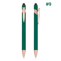 HKM-848595 Rose Gold Custom Logo Soft Touch Screen Pen with Rubber Grip for Mobile Devices