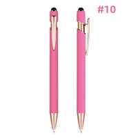 HKM-848595 Rose Gold Custom Logo Soft Touch Screen Pen with Rubber Grip for Mobile Devices
