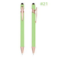 HKM-848595 Rose Gold Custom Logo Soft Touch Screen Pen with Rubber Grip for Mobile Devices